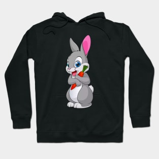 Carrot Delight - Adorable Bunny Holding a Carrot Hoodie